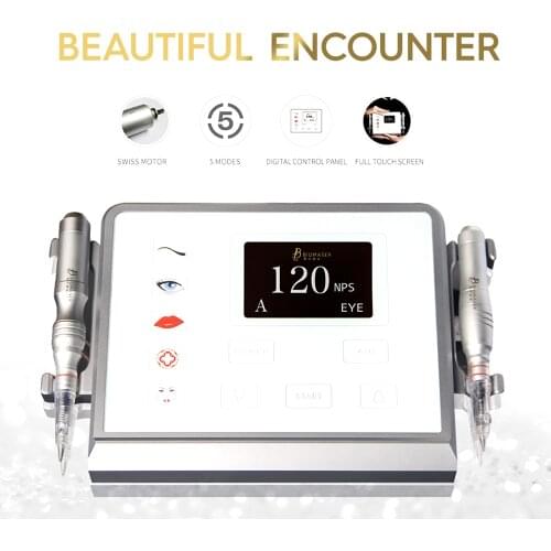 Biomaser P1 Permanent Makeup Machine Device Kit 12V Coreless Motor 5 Mode Intelligent Digital Touch Screen Machine Tattoo Set