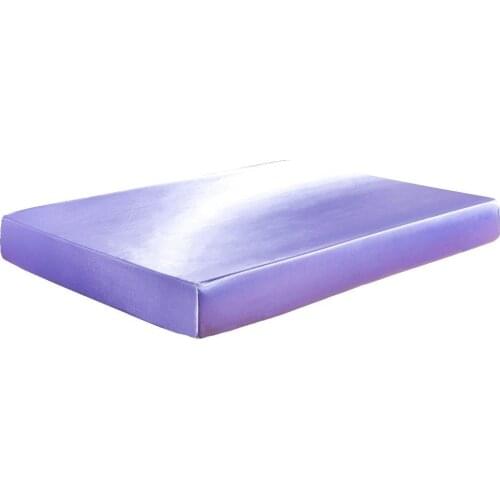 Satin Silk Fitted Sheet On Elastic Band Solid Color Mattress Cover Bed Sheets 8 Size Drap Housse de Matela