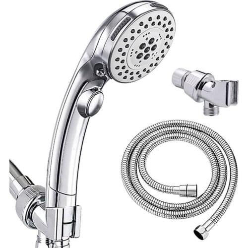 Supercharged Bathroom Shower Head Key-press Hand-held Five Function Showerhead