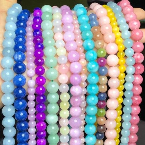 Natura Stone Aquamarinas Amazonite Crystal Morganite Jades Beads For Jewelry Making Diy Bracelet Accessories 6/8/10MM 15"Inches