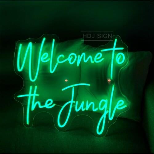 Welocme To The Jungle Custom Neon Sign Letter Led Light Suitable For Home Bedroom Bar Luminescent Signboard Wall Decor