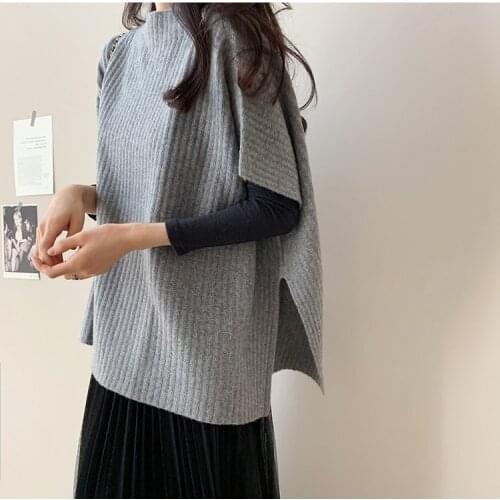 Autumn Winter Knit Pullover Women Sweater Vest Loose Casual Knitwear Female Sweater Bat Sleeve Jumper Sweaters Pull Femme 16548