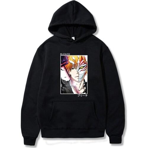 BLEACH Ichigo Funny Anime Hoodie Manga Graphic Print Hooded Vintage Chic Sweatshirt Men/women Causal Streetwear Top Unisex