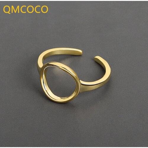 QMCOCO 2021 New High Quality 925 Silver Wedding Ring Classic Round Finger Ring Women Wedding Engagement Jewelry Gift