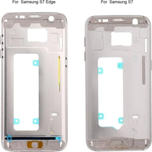 Middle Plate Frame For Samsung Galaxy S7 G930F S7 Edge G935F Housing Bezel Chassis Mobile Phone Replacement Part Accessories