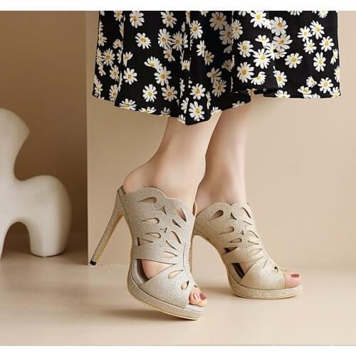 Sandaleas De Mujer Summer Gladiator Women Open Toe Thin High Heels Sexy Platform Sandals Party Shoes Biggest Size 30-52 21-2