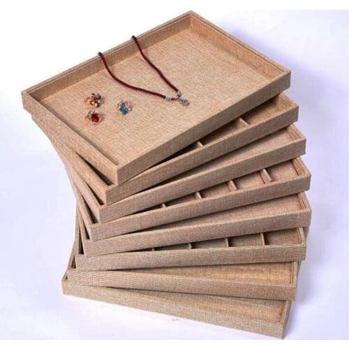 High Level Fabric Jewelry Box Jewelry Display Holder Bracelet Ring Earring Button Pendant Tray Case Jewelry Storage Organizer