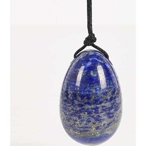 Drilled Jade Egg Natural Lapis Lazuli Yoni Egg Crystal Sphere For Kegel Exercise Pelvic Floor Muscle Vaginal Ben Wa Ball