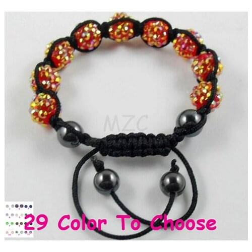 Wen women disco ball+Fregt353t Orange Resin rhinestone fashion disco ball bead crystal Bracelet For Women Men