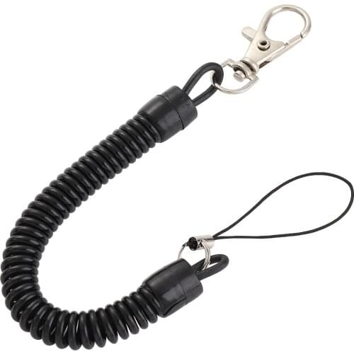 1/2pcs Black Retractable Spring Rope Mobile Phone Anti-lost keychain Lanyard Outdoor Anti-theft Lanyard Camping Hiking Hanging