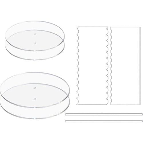 1 Set Acrylic Round Cake Discs Set Buttercream Cake Decorating Tools with 4 Round Discs 2 Icing Scrapers 2 Center Dowels