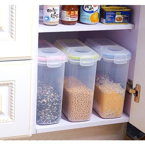 1pc 4L Plastic Food Cereal Containers Transparent Dispenser Dry Food Storage Box Kitchen Spaghetti Noodles Sealed Containers