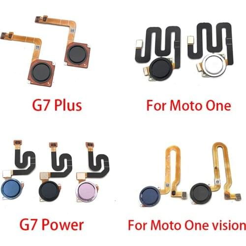10Pcs Home Button Key FingerPrint Touch ID Sensor Flex Cable Ribbon For Motorola Moto G7 Plus / G7 G8 Power / One Vision
