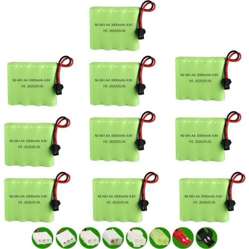 NIMH Battery 4.8v 3000mAh Rechargeable AA Battery Upgrade 2400mah NIMH Battery Pack For Rc toys Cars Tanks Robots Boat Gun 10PCS