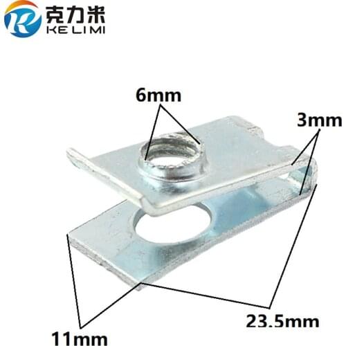 2262 coherer nut push in washers retainer clip fastener for Car vehicle 6mm screw metal U-Type gasket