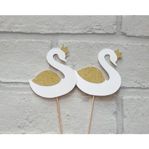 12pcs Swan Princess Cupcake Toppers, Party Cake Topper, Swan Lake Theme Birthday, Ugly duckling To Swan Princess, First Birthday