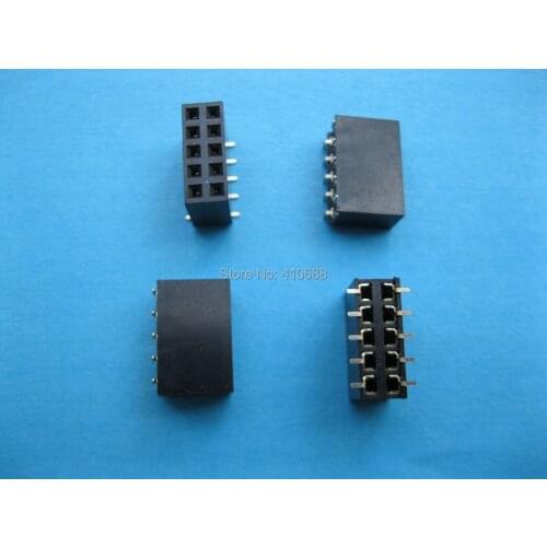 120 Pcs Gold Plated SMT SMD 2.54mm 2x5 10pin Breakable Female Pin Header Connector Double Row Strip