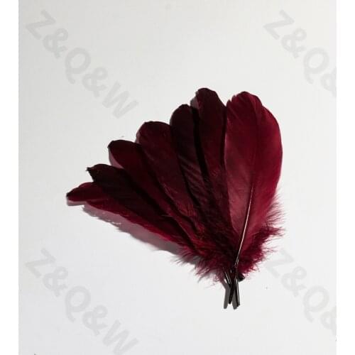 Beautiful 10-15CM natural goose feather dyed wine red 20-200PCS DIY jewelry earrings accessories clothing decoration