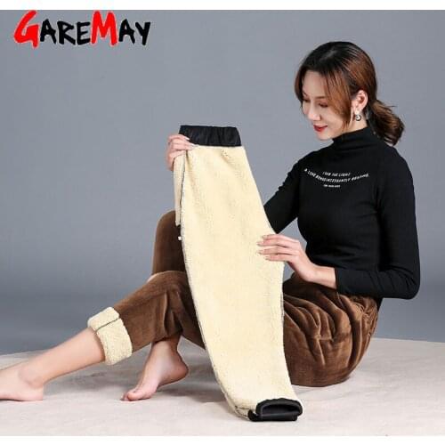 2020 Autumn Winter Warm Pants Women Plus Size Velvet Casual Corduroy Pants Elastic Waist Womens Velvet Pants Korean Trousers