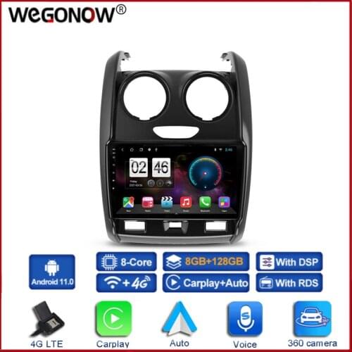 360 Panoramic Camera CanBus 6GB+128G Android 10.0 Car DVD Player GPS WIFI Bluetooth 5.0 RDS Radio For Renault Duster 2015 - 2020