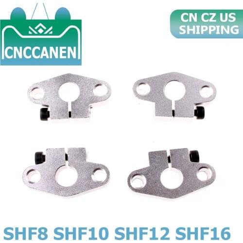 4PCS SHF8 SHF10 SHF12 SHF16 8mm 10mm 12mm 16mm Aluminum Linear Rod Rail Shaft Support for CNC Router XYZ Table 3D Printer Parts