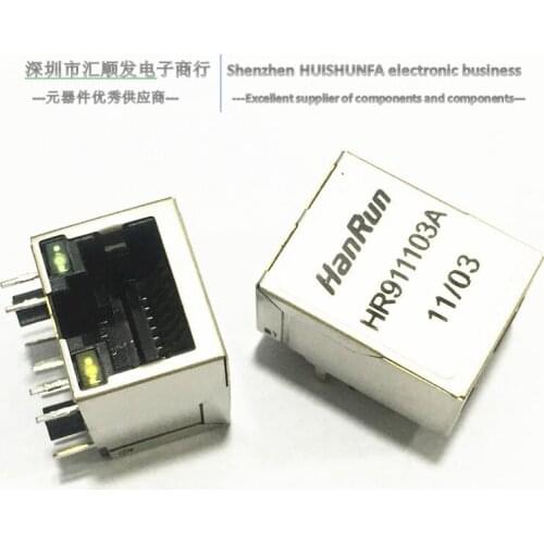 5PCS!!! HR911103A Network transformer RJ45 network interface network filter band lamp