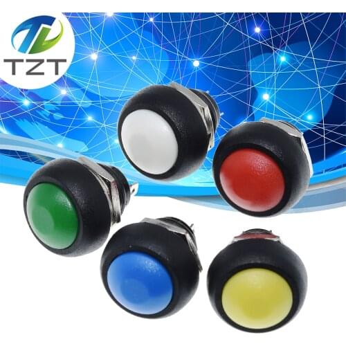 5Pcs Mini 12mm Waterproof Momentary ON/OFF Push Button Round Switch PBS-33B For arduino