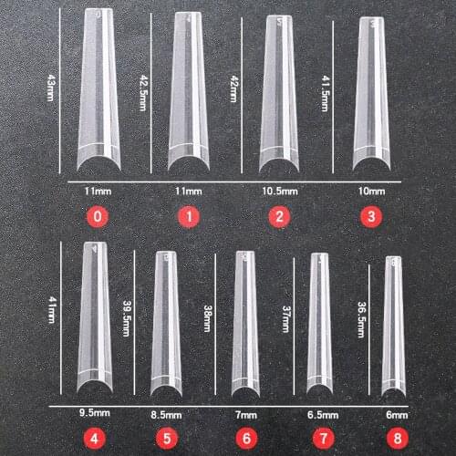 600PCS/Bag Half French Nails Tips Denim Fake Nails Artificial Transparent Nail Manicure Extended Capsules TD83