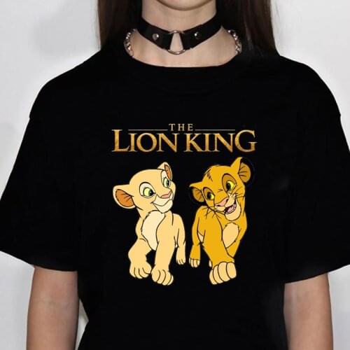 Hakuna Matata Harajuku Funny Tshirt Women The Lion King Ullzang Kawaii T-shirt Cute Anime 90s T Shirt Korea Style Top Tee Female