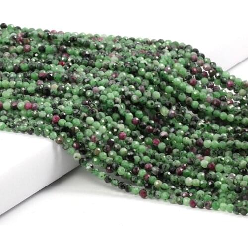 Natural semi precious stone beads Circular section Epidote DIY for making Bracelet Necklace 38cm / piece