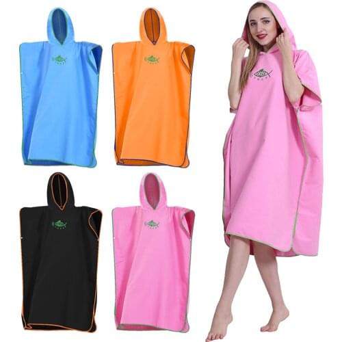 Microfiber Quick Dry Wetsuit Diving Suit Changing Robe Poncho Towel with Hood Quick-drying Absorbent Sweat-absorbent Swim Robe