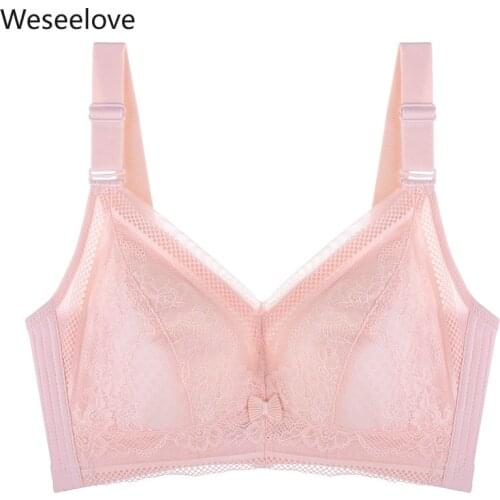 Weseelove Plus Size B C D Cup Bra Sexy Push Up Brassiere Fashion Soft Lace Bra Large Female Lingerie Sexy Bras for Women B15-2
