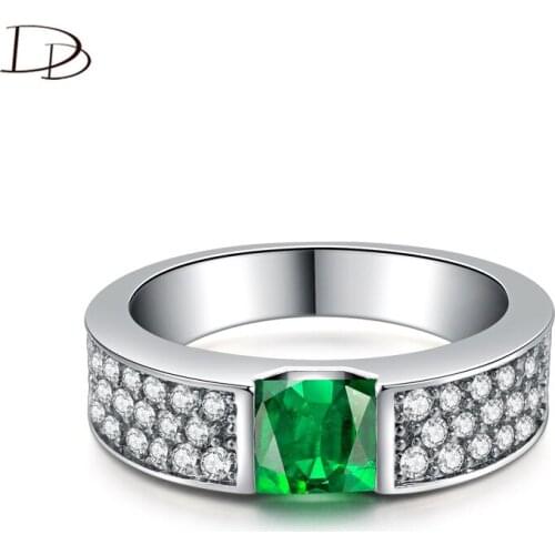 DODO Noble Square Green Austrian Crystal Rings For Women White Gold Color AAA Cubic Zirconia Fashion Jewelry Bijoux Femme Dd210