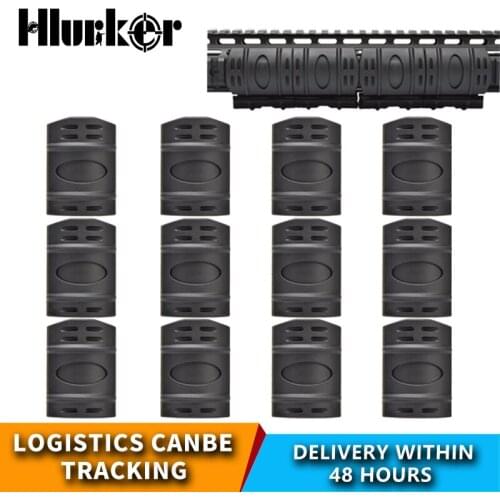 Hlurker 12 Pcs/lot Tactical Weaver Picatinny Quad Rail Rubber Guard Covers Tactical Rail Handguard Hunting Airsoft Accessories