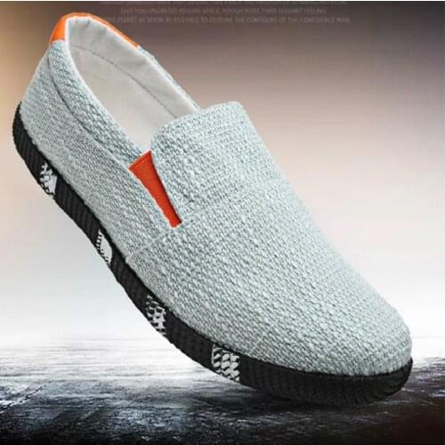 Mens Casual Shoes Light Hemp Shoes Men Vogue Sneakers Breathable Board Shoes Men Loafers Shoes Flat Shoes Soft Bottom Shoes