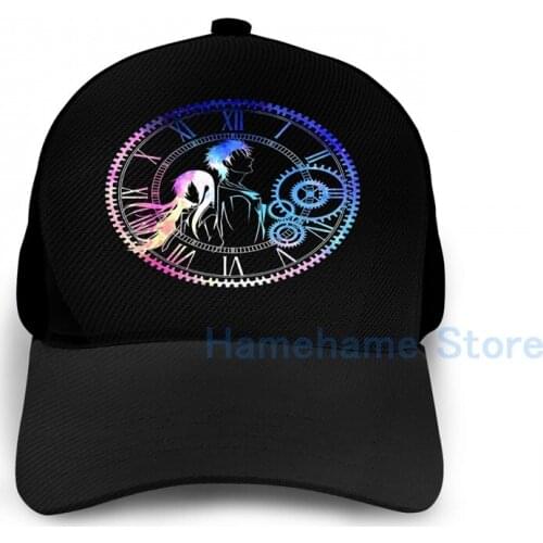 Fashion Steins;Gate Loving mix colors Basketball Cap men women Graphic print black Unisex adult hat