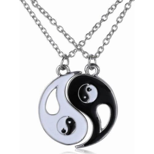 Fashion Classical Ethnic Jewelry Creative Personality Tai Chi Gossip Yin and Yang Pendant Couple Good Friend Necklace Accessorie