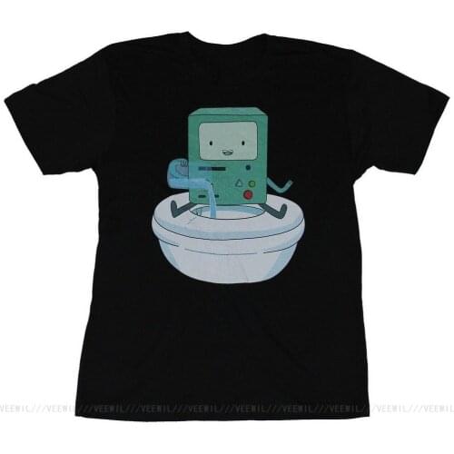 Adventure Time Mens T-Shirt BMO Pouring Water In A White Bowl Image New Trends Tops Tee Shirt