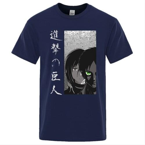 Attack on Titan Japan anime Print Mens Tops Fashion Crewneck T Shirt 2021 New Summer T-Shirt Pattern Breathable O-Neck Tops