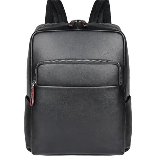 Men Genuine Cow Leather Backpack 15.6 Inch Laptop Waterproof Male School Bag High Quality Men Daypacks Casual Travel Bag