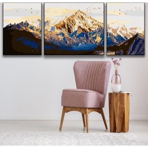 DIY Painting By Numbers World Scenery Mount Fuji Coloring By Numbers On Canvas Decoration Home 3PCS Christmas Gifts