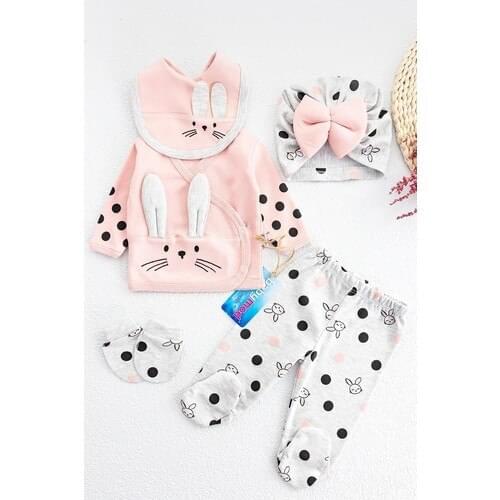 Rabbit Figured 5 Piece Baby Girl Hospital Outlet Doll Set
