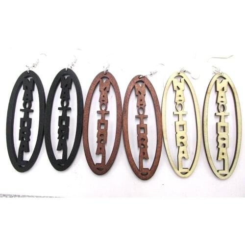 Natural Word Wood Earrings can mixed 3 colors