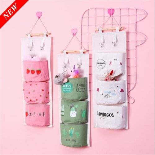 2020 New Hot Sale Cute Bedroom Storage Bag Bedroom Home Wall Hanging Sorting Debris Storage Bag