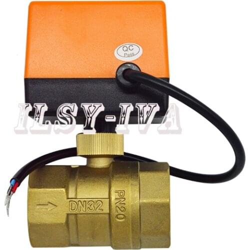New arrival DN32(G1.2") Brass Motorized Ball Valve,AC24V two way Brass Motorized Ball Valve