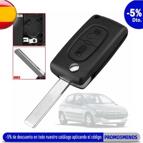 OcioDual Remote Control Case Housing 2 Buttons CE0536 HU83 Key for Peugeot 206 207 306 307 308 407 607 806 Citroen C2 C3 C4 C5