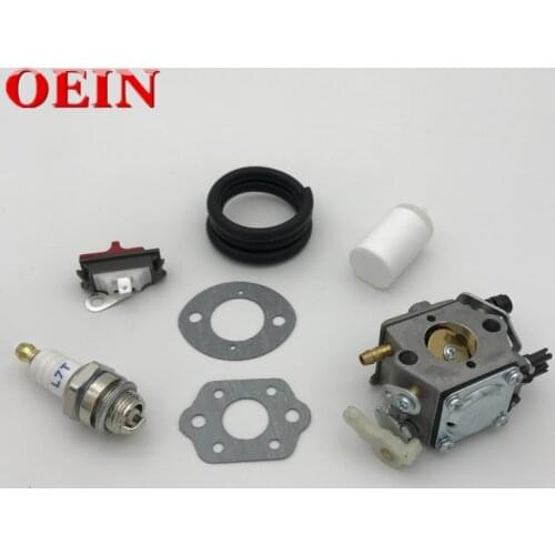 Carburetor Gasket Fuel Hose Stop Switch Kit for Husqvarna 55 50 51 Gasoline Chainsaw Spares Walbro WT-170 503281504