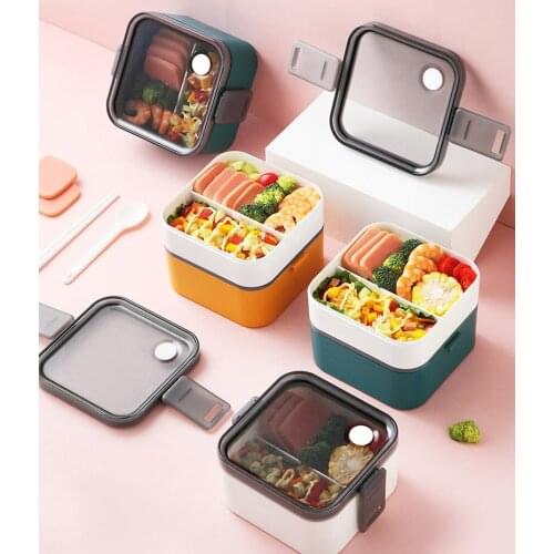 Simple Lunch Box Can Be Heated In A Microwave Oven, Carrying A Lunch Box With Cutlery Set, Office Worker, Student
