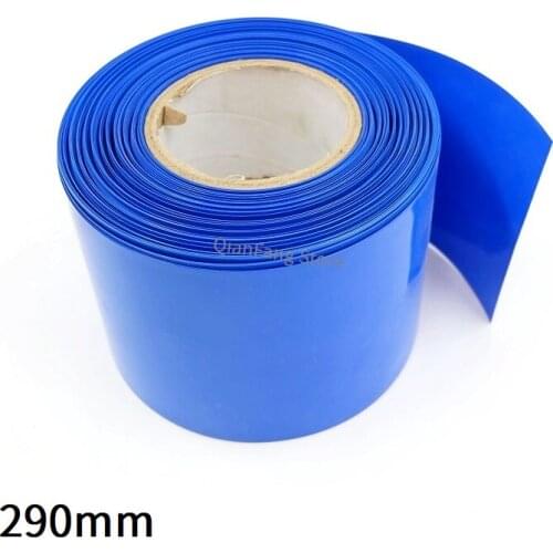 PVC Heat Shrink Tube 290mm Width Blue Shrinkable Cable Sleeve Sheath Pack Cover for 18650 Lithium Battery Film Wrap