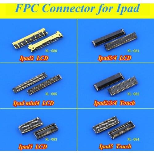 ChengHaoRan 1Piece FPC Connector For iPad 2 3 4 5 Mini 4 Lcd Digitizer/Touch Screen Connector Clip On Motherboard Main Board